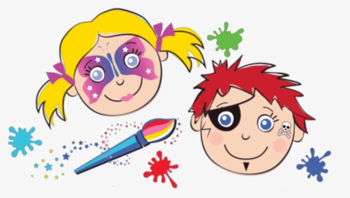 Transparent Face Paint Clipart - Clipart Cartoon Face Painting, HD Png Download, Free Download