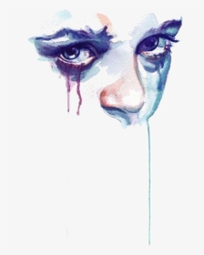 #face #paint #sad #aesthetic #color #tears #girl #shade - Marion Bolognesi, HD Png Download, Free Download
