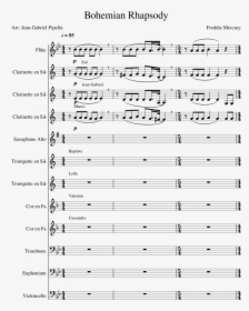 Bohemian Rhapsody Sheet Music Composed By Freddie Mercury - Piel Canela Partitura Violin, HD Png Download, Free Download