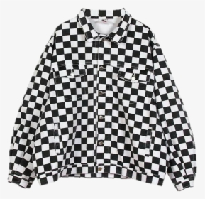 #aesthetic #png #polyvore #jacket #checkerboard #black - Checkered Jacket, Transparent Png, Free Download