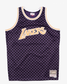 Los Angeles Lakers Checkered Swingman Jersey - Youtube Logo Png Black And White, Transparent Png, Free Download