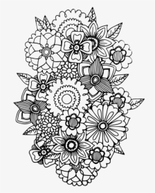 Adult Colouring Book Flowers, HD Png Download, Free Download