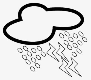 Icon, Cloud, Outline, Symbol, Lightning, Weather, Rain - Storm Clipart Black And White, HD Png Download, Free Download