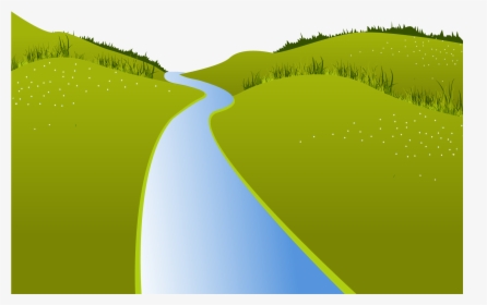 River Landscape Clipart Green Meadow - Small River Png, Transparent Png, Free Download