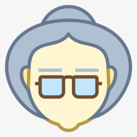 This Is An Image Of An Elderly Lady Facing Towards - Old Woman Icon Png, Transparent Png, Free Download