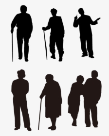 Pin By Grosu Mihaela On Silhouette People - Old Woman And Man Silhouette, HD Png Download, Free Download