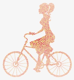 Girl, Bicycle, Hearts, Bike, Ride, Riding, Woman, Lady - Girl On Bike Png, Transparent Png, Free Download