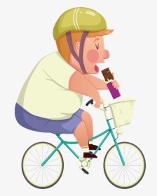 Cycling Clipart Bicycle Rider - Cartoon Man Cycling, HD Png Download, Free Download