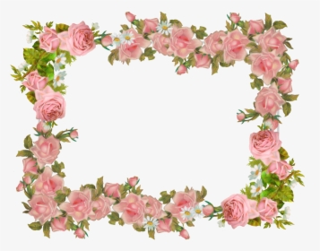 Free Digital Vintage Rose Frame And Scrapbooking Paper - Transparent Background Vintage Flower Border, HD Png Download, Free Download