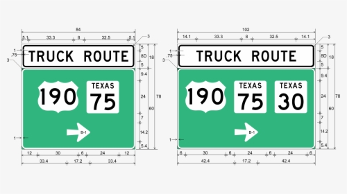 Large Advanced Truck Route Sign Assembly sign Details - Sign, HD Png Download, Free Download
