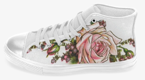 Vintage Rose Floral Women"s Classic High Top Canvas - Garden Roses, HD Png Download, Free Download