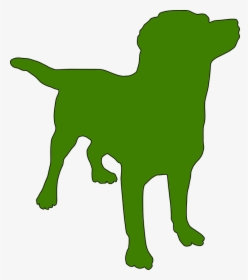 Dog, Silhouette, Pet, Animal, Stand, Wait, Green - Dog Silhouette Green, HD Png Download, Free Download