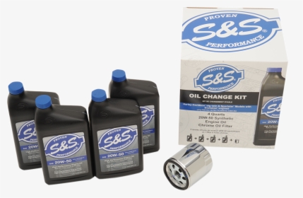 S&s 20w50 Synthetic Engine Oil Change Kit 84-17 Harley - S&s Cycle, HD Png Download, Free Download