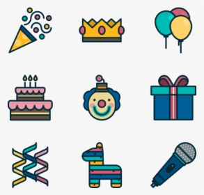 Birthday Party - Transparent Background Birthday Icons, HD Png Download, Free Download