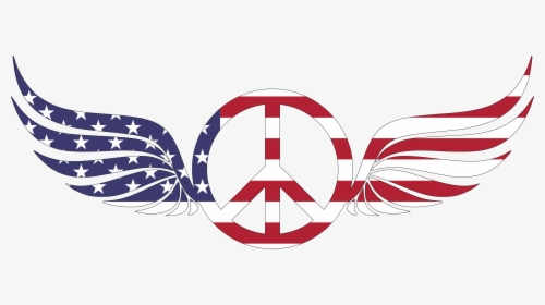 American Peace Sign With Wings With Stroke Clip Arts - American Peace, HD Png Download, Free Download
