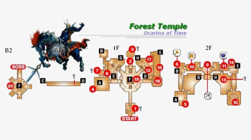 Transparent Zelda Ocarina Of Time Png - Forest Temple Map Ocarina Of Time, Png Download, Free Download