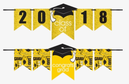 Congrats Grad Customizable Yellow Glitter Banner Kit - Graphic Design, HD Png Download, Free Download