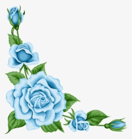 Vintage Flower Card With - Transparent Blue Flower Border, HD Png Download, Free Download