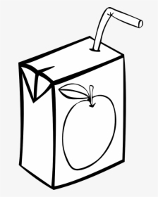 Juice Box Png Black And White - Apple Juice Clipart Black And White, Transparent Png, Free Download