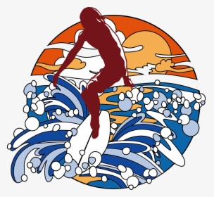 Vector Summer Beach Surf Waves Creative Woman - Surfing The Kali Yuga, HD Png Download, Free Download