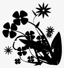 Clip Art Flower Pattern Silhouette Leaf - Clip Art, HD Png Download, Free Download