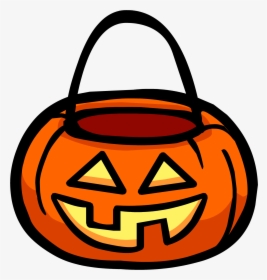 Pumpkin Basket Icon - Club Penguin Halloween Basket, HD Png Download, Free Download