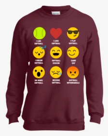 I Love Softball Emoji Emoticon Team Jersey Style Graphic - T-shirt, HD Png Download, Free Download