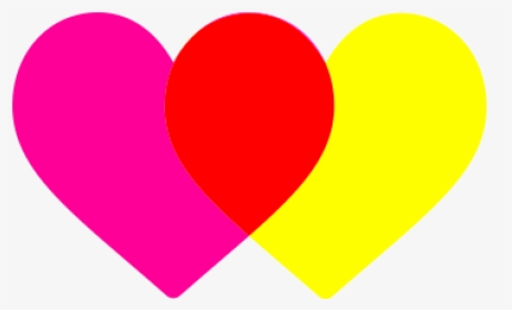 Love Hearts Artmemos Minimal Simple In Love Bright - Pink And Yellow Heart, HD Png Download, Free Download