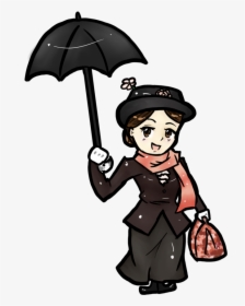 Mary Poppins Animated Cartoon Drawing Film Musical - Mary Poppins Cartoon Drawing, HD Png Download, Free Download