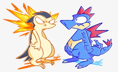 Typhlosion And Feraligatr , Png Download - Feraligatr And Typhlosion Art, Transparent Png, Free Download