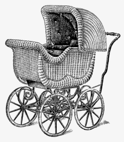 Digital Baby Carriage Illustration - Baby Carriage Vintage Illustration, HD Png Download, Free Download