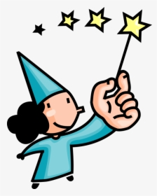 Vector Illustration Of Sorcerer Sorceress Wizard Magician - Fairy Wizard Wand Clip Art, HD Png Download, Free Download