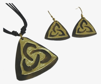 Brass Triquetra Jewelry Set - Earrings, HD Png Download, Free Download
