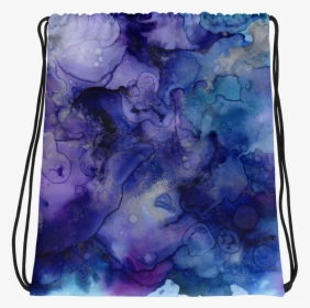 Purple Watercolor Drawstring Bag - Purple And Blue Marble, HD Png Download, Free Download