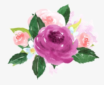 Hand Painted Purple Watercolor Flower Png Transparent - Purple Watercolor Flowers Png, Png Download, Free Download