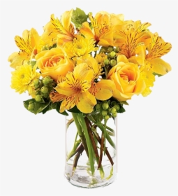 Flower Yellow Rose Chrysanthemum Buchete - Yellow Flowers Bouquet, HD Png Download, Free Download