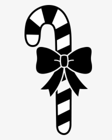 Candy Cane Black And White Clipart Clipartfest Transparent - Christmas Candy Cane Silhouette, HD Png Download, Free Download