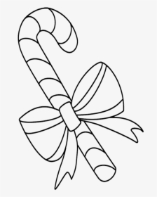 Printable Christmas Candy Cane Coloring Pages Christmas - Christmas Candy Cane Black And White, HD Png Download, Free Download
