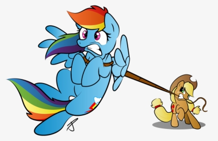 Littletiger488, Foreshortening, Lasso, Mouth Hold, - Applejack Lasso Rainbow Dash, HD Png Download, Free Download