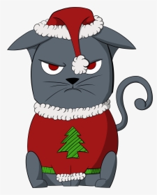 Angry Xmas Cat - Cartoon, HD Png Download, Free Download
