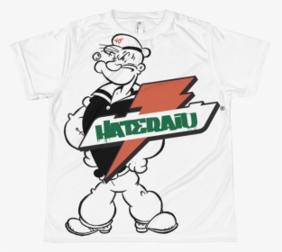 Hateraid Youth Sublimation T Shirt Popeye Coloring - Popey Cartoon Coloring Pages, HD Png Download, Free Download