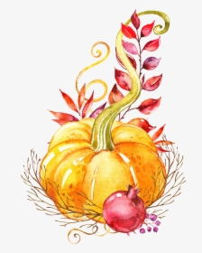 Watercolor Pumpkin Clipart Free, HD Png Download, Free Download