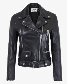 Black Leather Jacket Png Hd Image - Acne Leather Biker Jacket, Transparent Png, Free Download