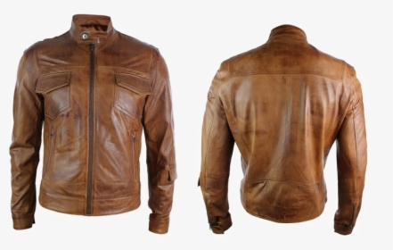 Biker Leather Jacket Png High Quality Image - Retro Brown Leather Jacket, Transparent Png, Free Download