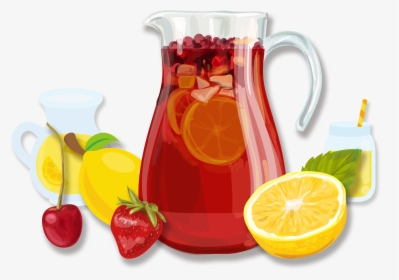 Sangria Juice Cocktail Fizzy Drinks Non-alcoholic Mixed - Sangria Vector Free, HD Png Download, Free Download