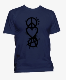 Peace Love Anarchy 2 Mockup Mens Navy, HD Png Download, Free Download