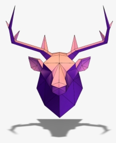 Deer Head Lowpoly - Stag Head Low Poly Png, Transparent Png, Free Download
