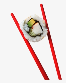 Transparent Chopsticks Sushi Clipart - California Roll With Chopstick, HD Png Download, Free Download