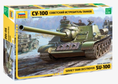 Soviet Tank Destroyer Su-100 - Zvezda Su 100, HD Png Download, Free Download