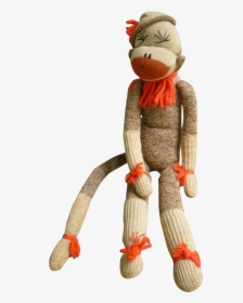 Vintage Hand Made Rockford Red Heel Sock Monkey Tina - Stuffed Toy, HD Png Download, Free Download